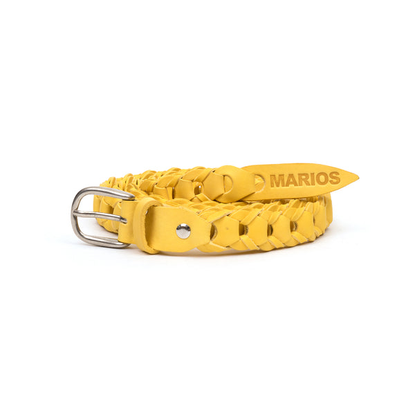 Marios Extra Long Braided Belt Yellow - Concrete