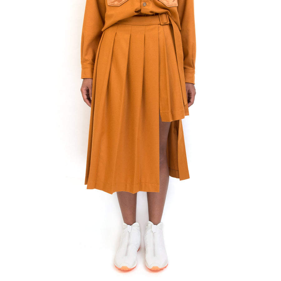 Marios Asymmetric Double Kilt Orange - Concrete