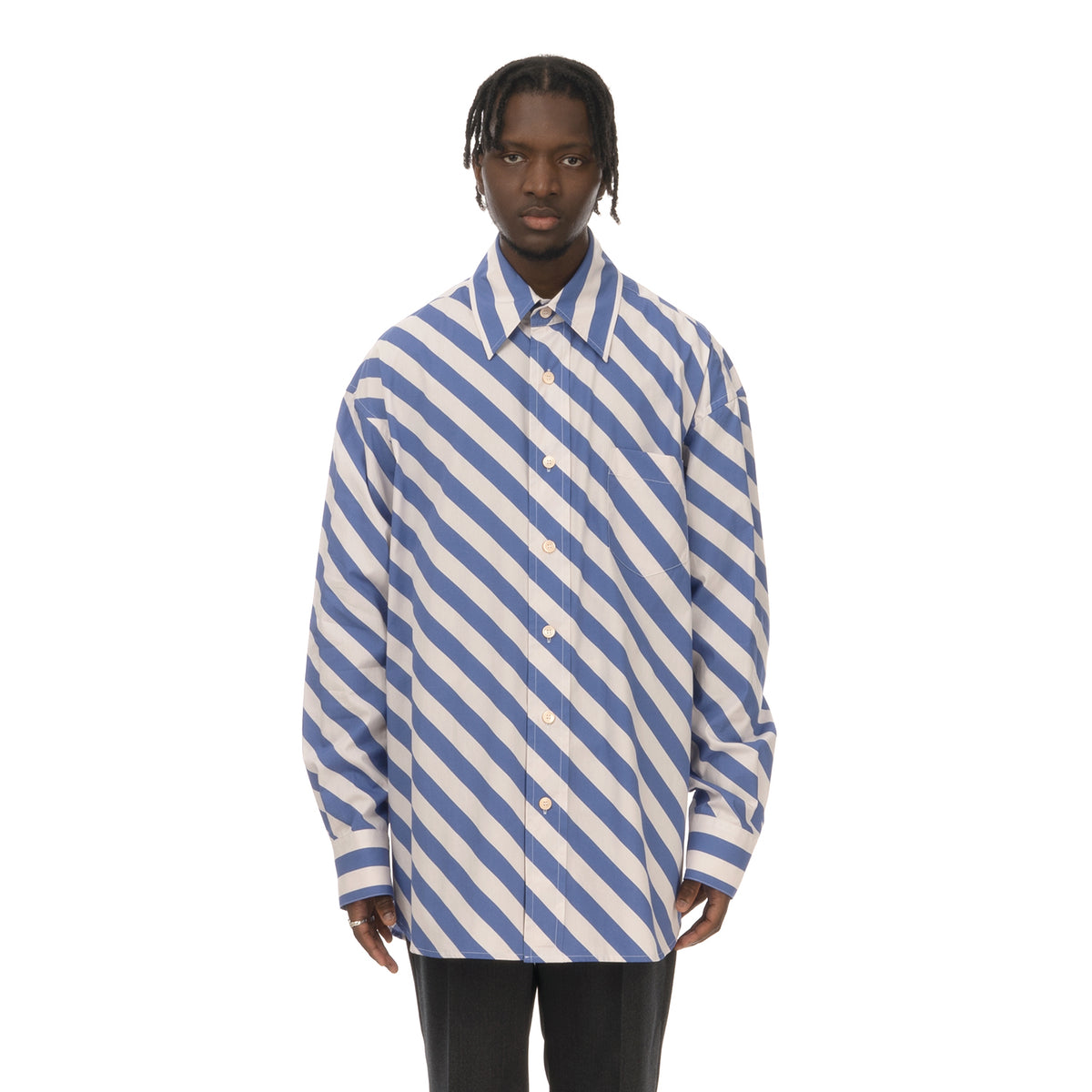 Marni | Shirt White / Blue Stripe - Concrete