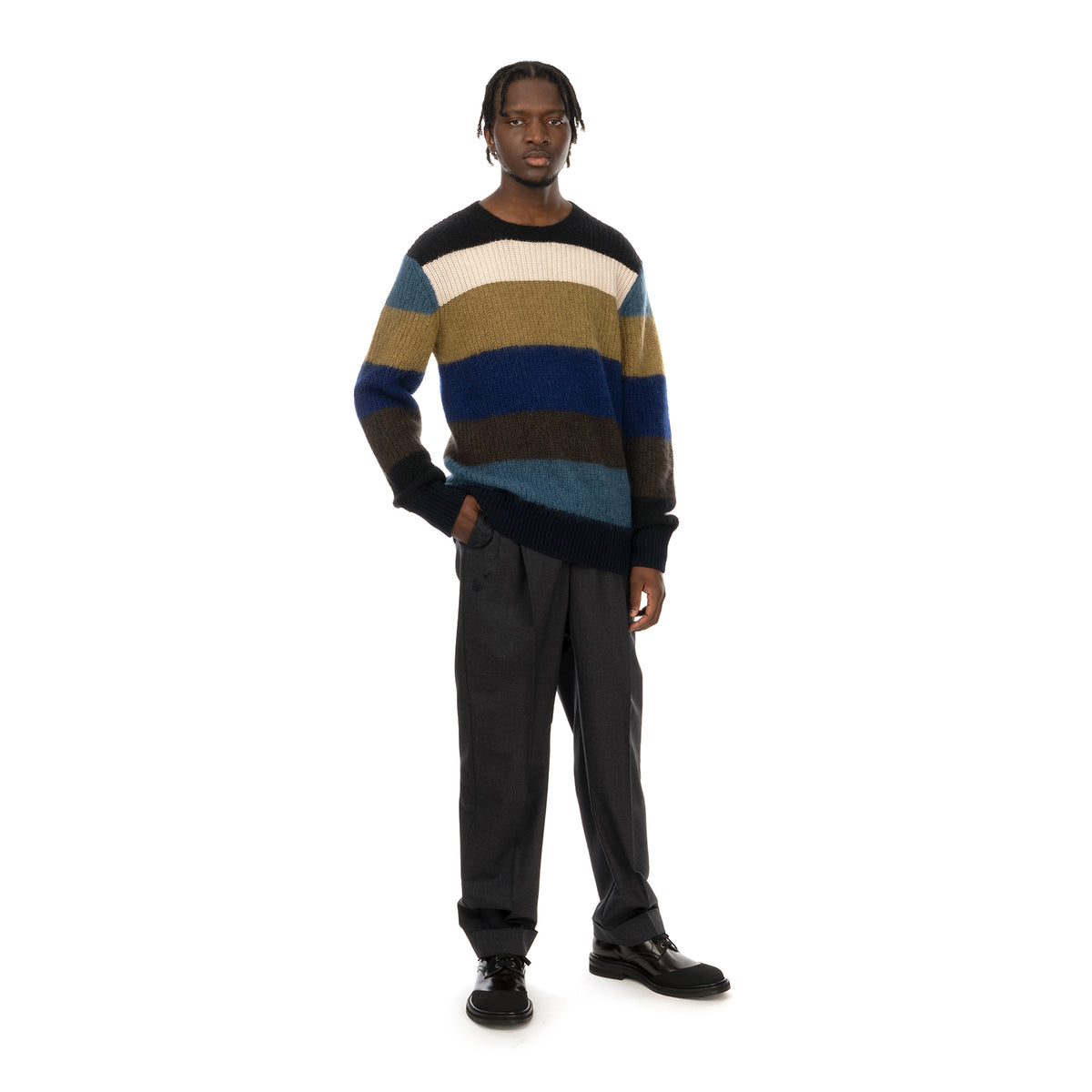 Marni | Roundneck Sweater Multi Stripe - Concrete