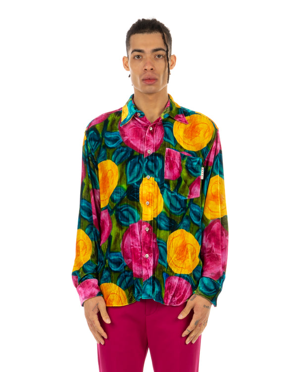 Marni | Spring Rite Velvet Shirt Lemonade - Concrete