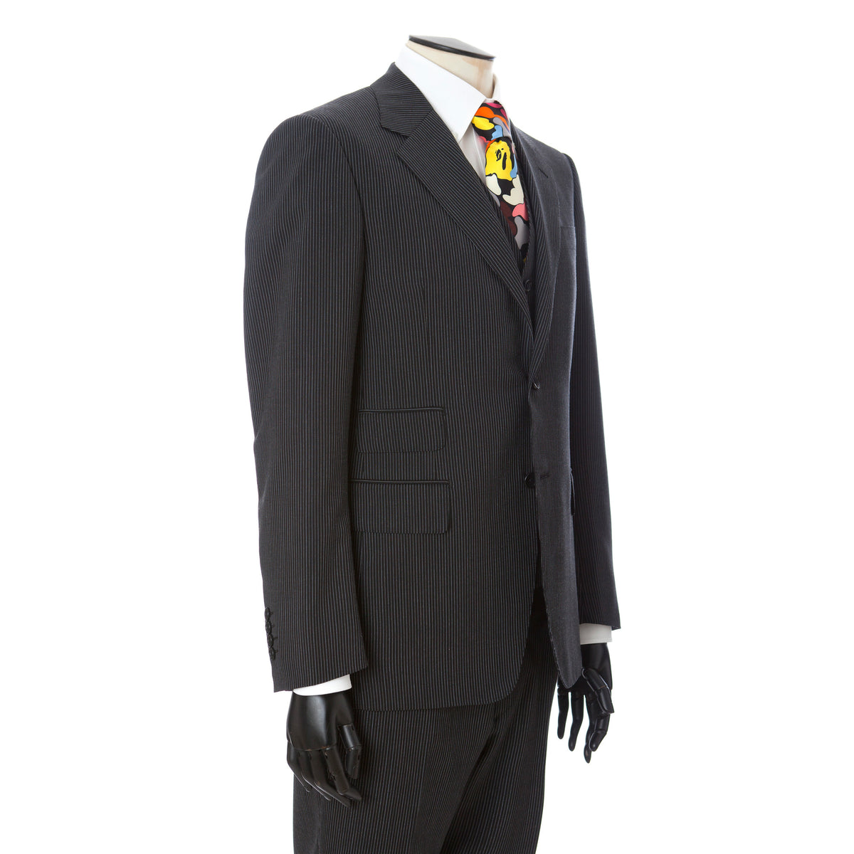 Mr. Bathing Ape Pin Stripe Classic British 3pcs Suit Black - Concrete