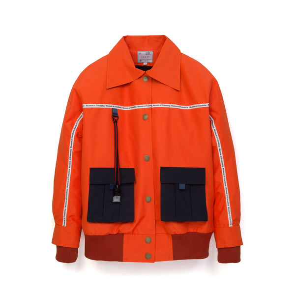 Museum of Friendship | Short Oversized Waterproof Jacket Orange – Concrete