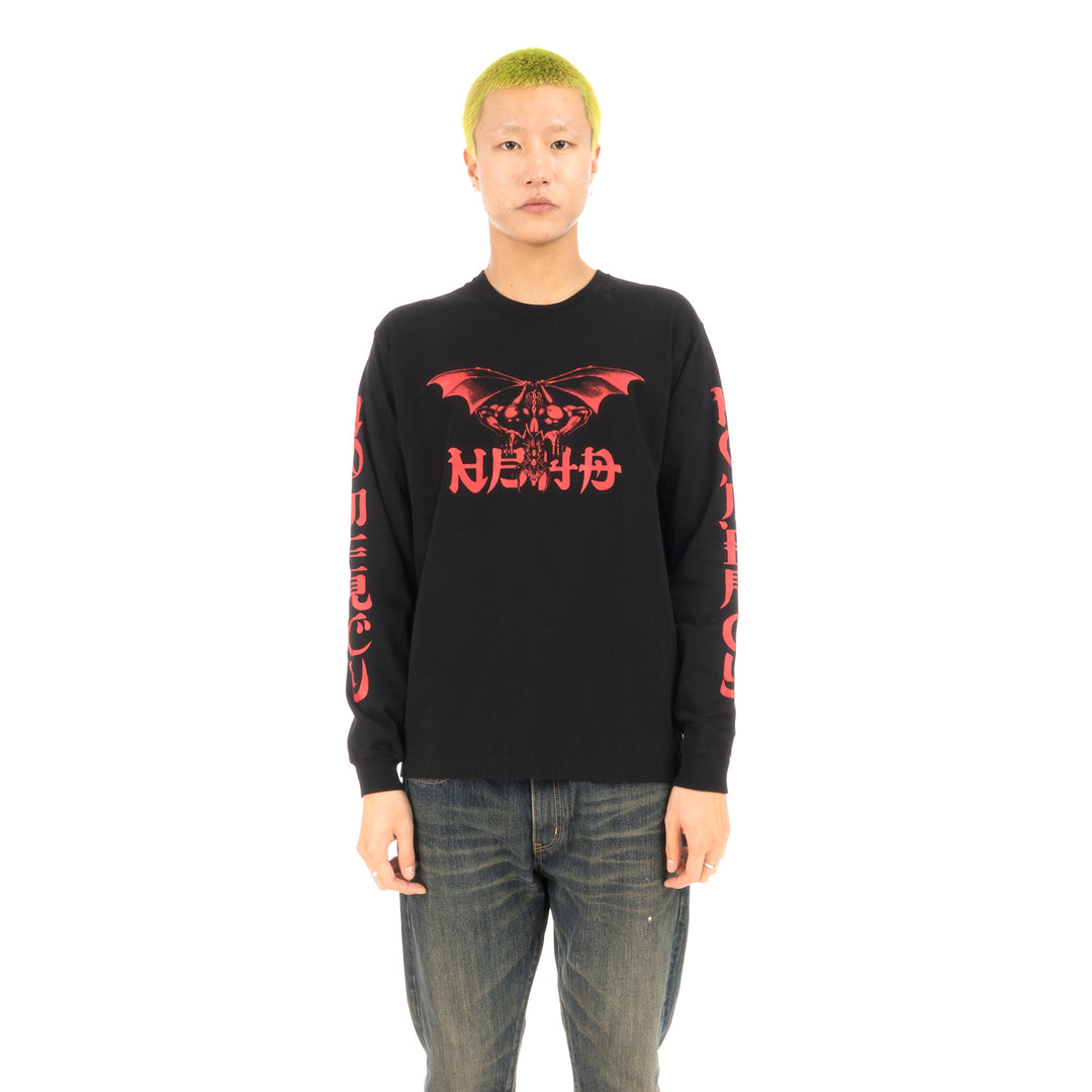 NEIGHBORHOOD | NO MERCY-1 / C-Tee .LS Black / Red - Concrete