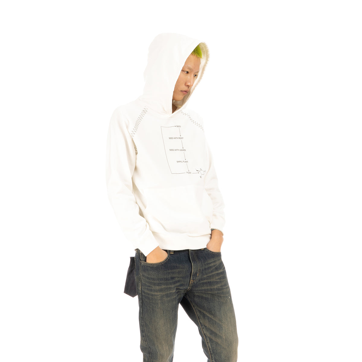 NEIGHBORHOOD | SRL . BIO / C-Hooded Sweatshirt White - Concrete