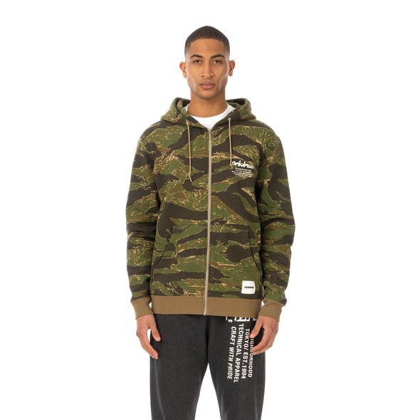 NEIGHBORHOOD | Overlap . Tiger / C-Zip Hooded .LS Tiger Stripe - Concrete