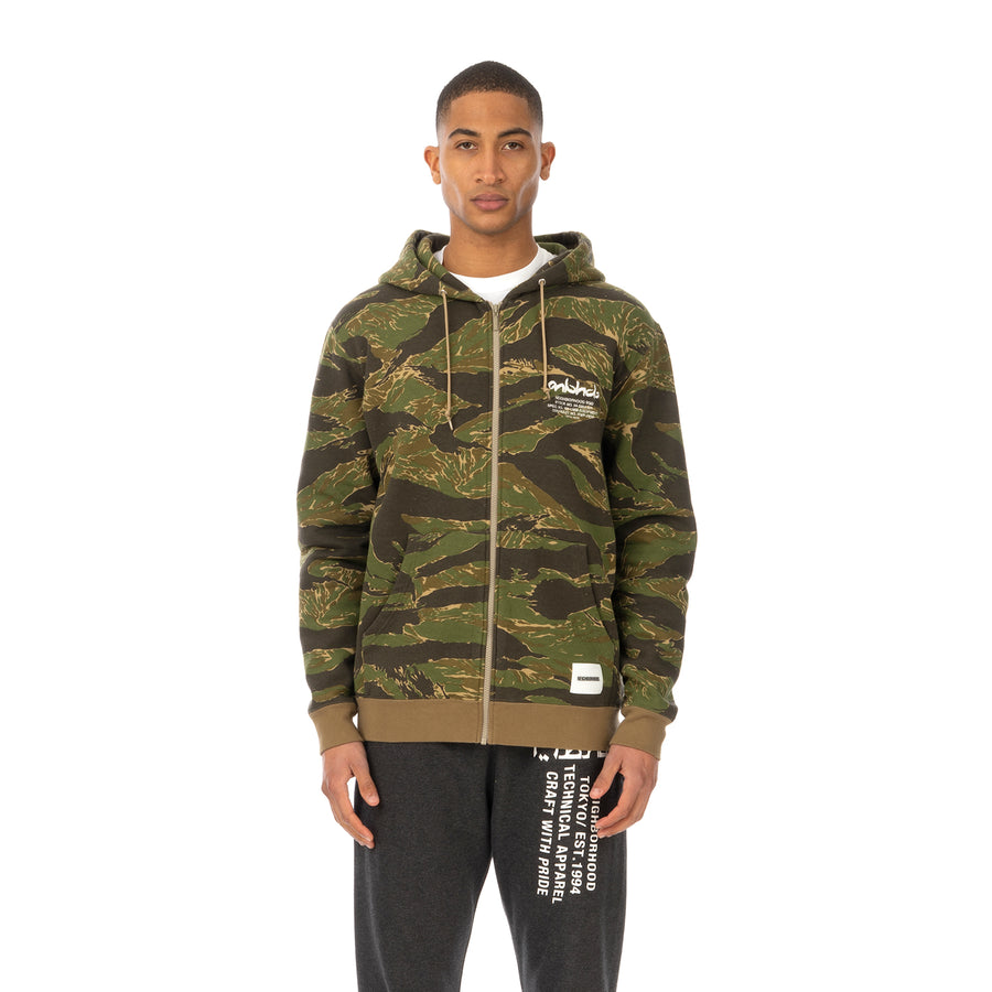 NEIGHBORHOOD | Overlap . Tiger / C-Zip Hooded .LS Tiger Stripe - Concrete
