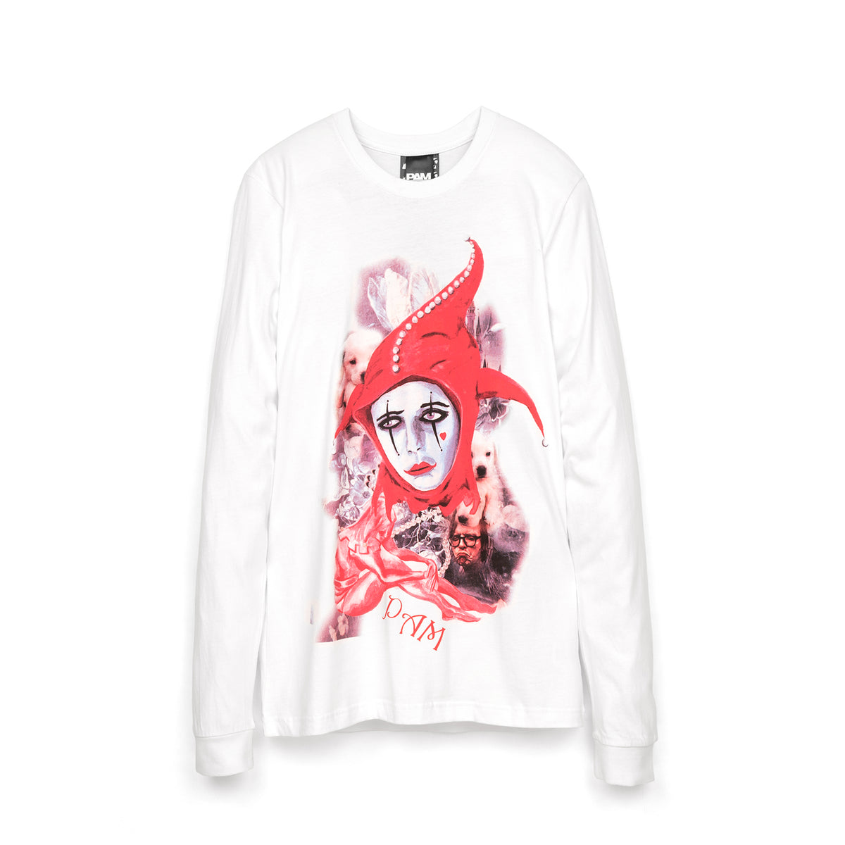 Perks and Mini (P.A.M.) | Playing The Fool L/S T-Shirt White - Concrete