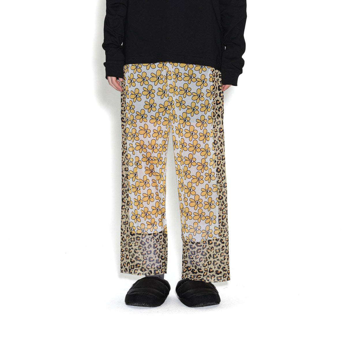 Perks and Mini (P.A.M.) | Kissing Frogs Mesh Trousers Animal Daisies - Concrete