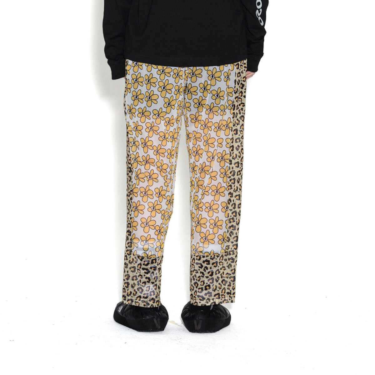 Perks and Mini (P.A.M.) | Kissing Frogs Mesh Trousers Animal Daisies - Concrete