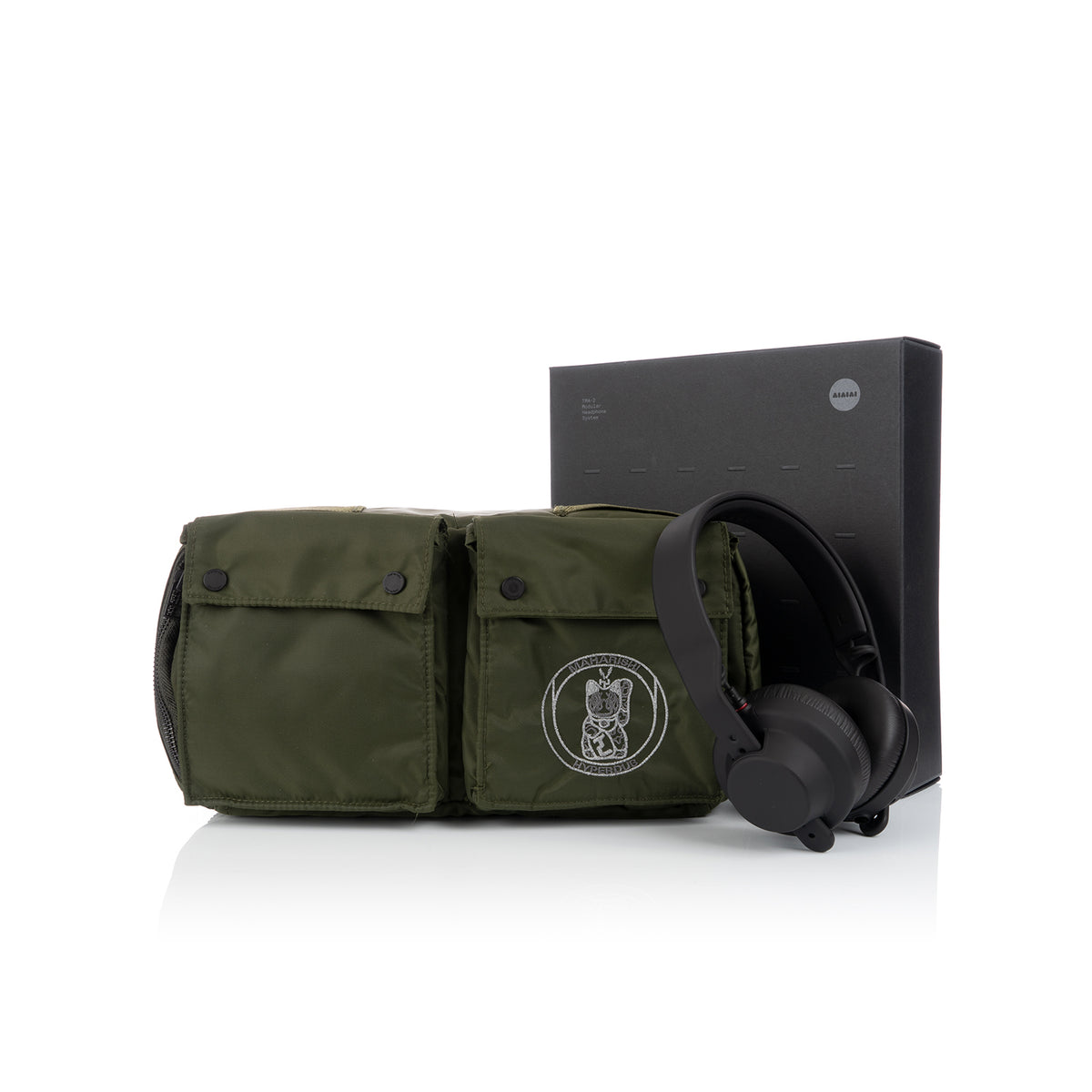 maharishi | x Hyperdub Travel Waist Bag + AiAiAi Headphone Pack Olive - Concrete