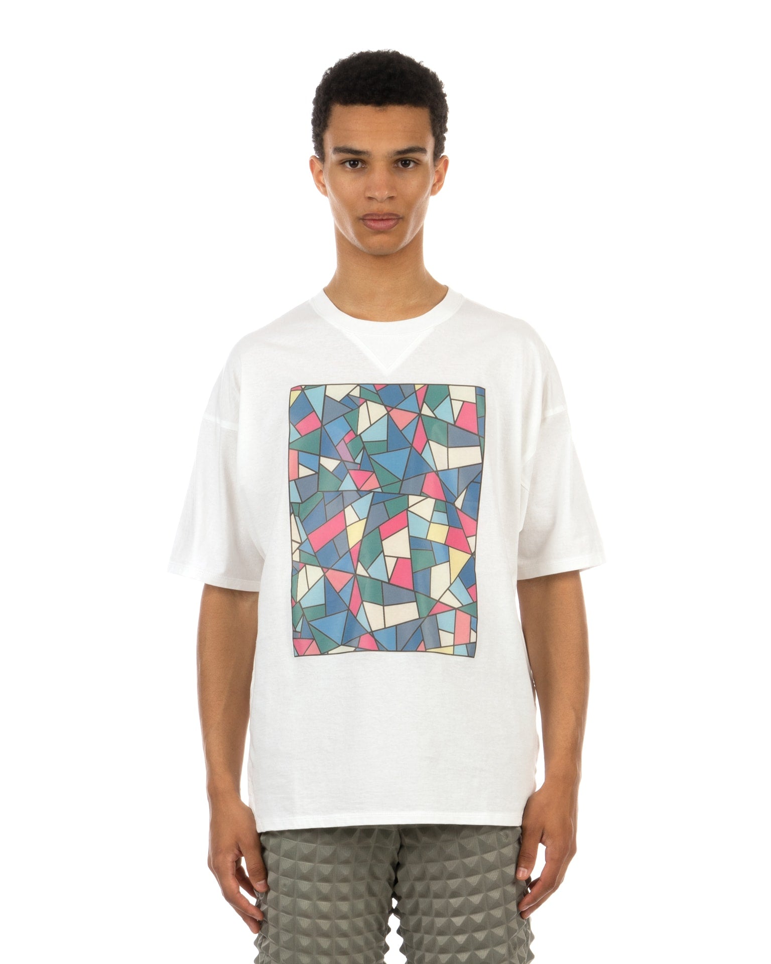 ANREALAGE | Patchwork Prism T-Shirt White | Concrete