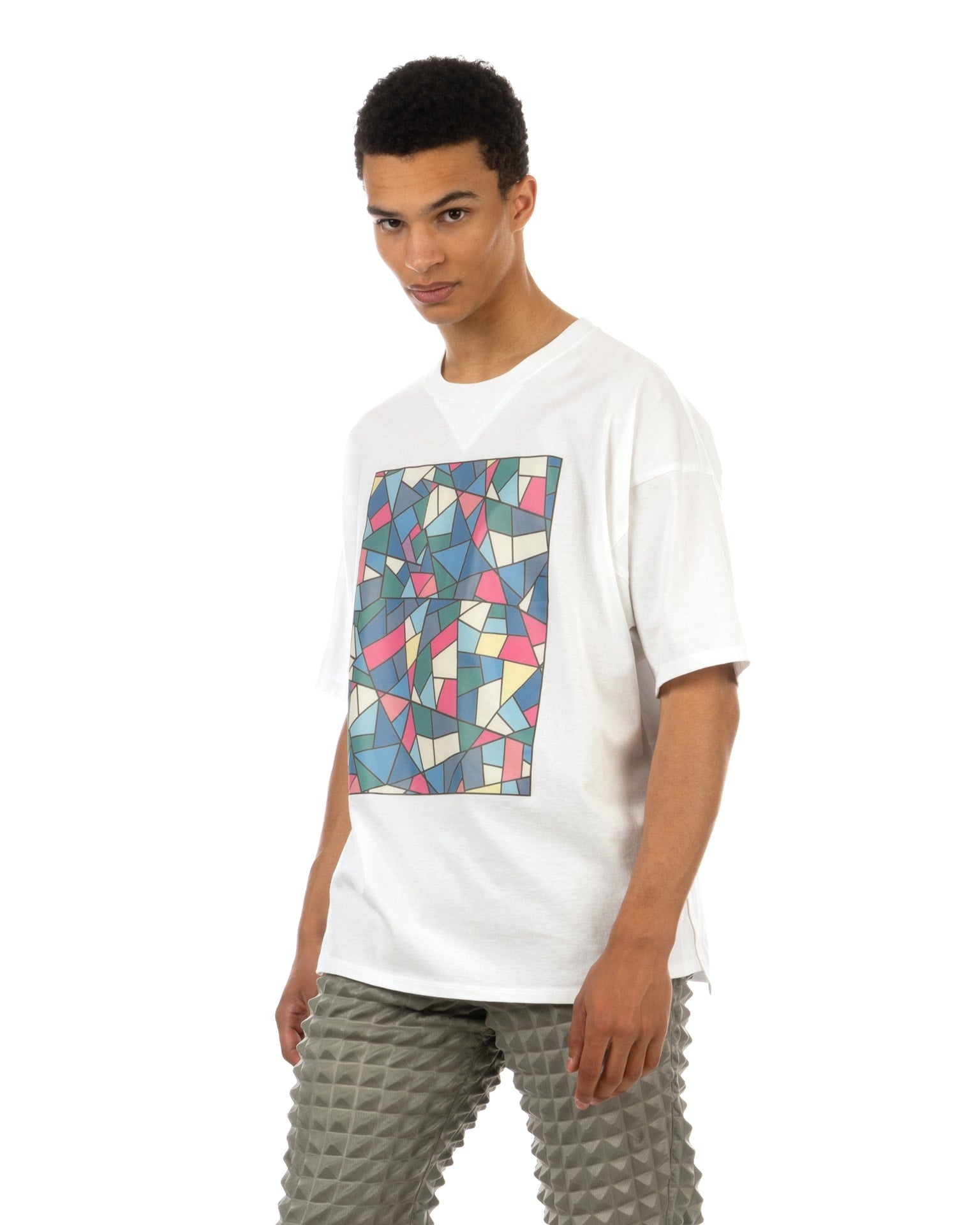 ANREALAGE | Patchwork Prism T-Shirt White | Concrete