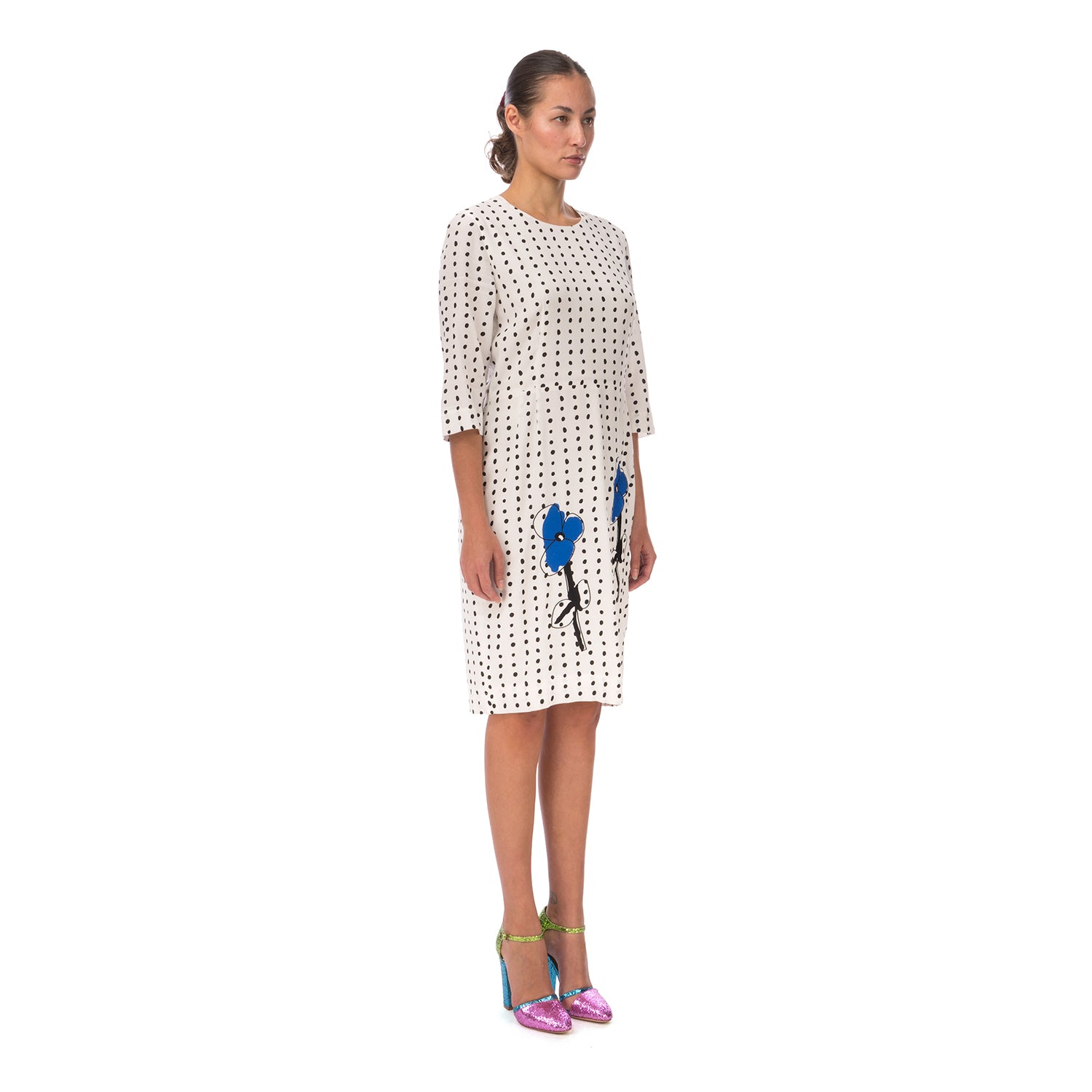 Peter Jensen | W Demi Sleeve Dress with Embroidery Polkadot White