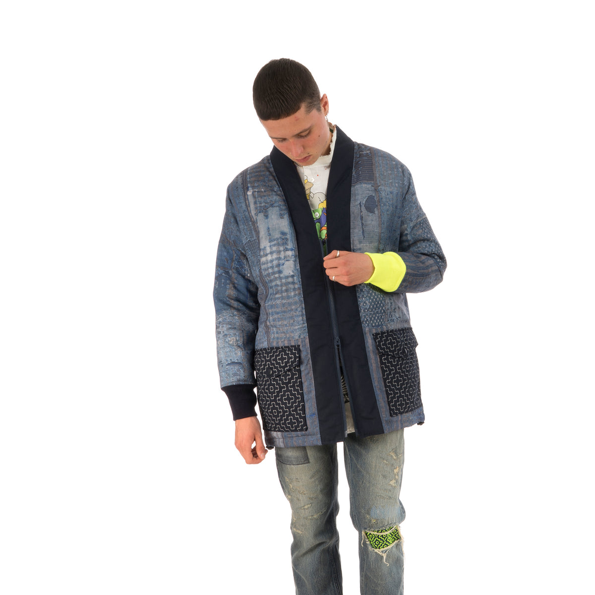 Poggy's Box | x FDMTL Boro Down Jacket Neon Boro - Concrete