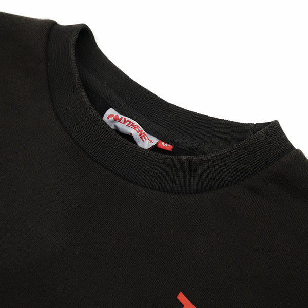 Polythene* Optics Logo Crewneck Sweater Washed Black