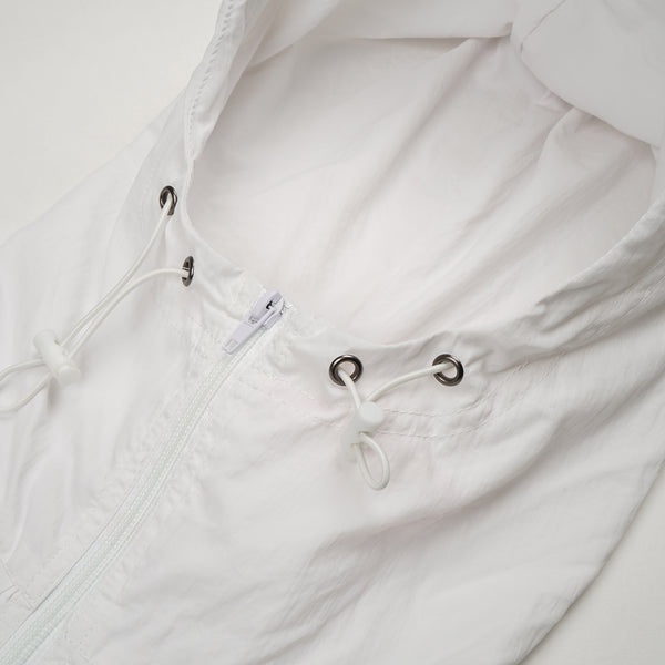 Polythene* Optics | Zipped Nylon Windbreaker Jacket White - Concrete