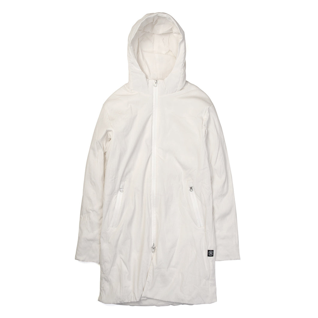 Reigning Champ | Woven Insulated Stretch Nylon Sideline Jacket White - Concrete