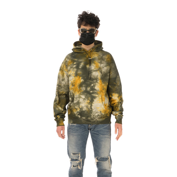 REPRESENT | Logo Hoodie Yellow Tie Dye - Concrete