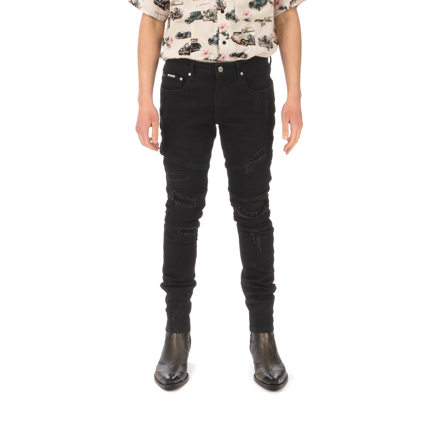 Represent clearance biker jeans