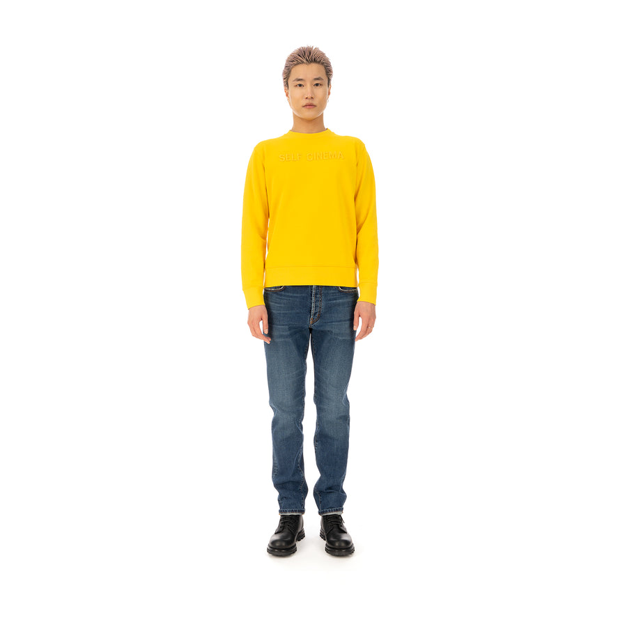SELF CINEMA | M Embroidered Sweatshirt Yellow - Concrete