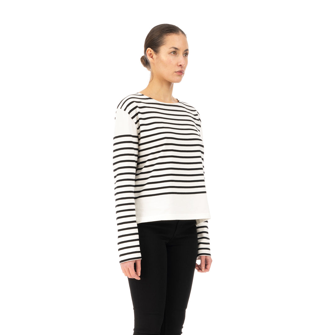 SELF CINEMA | W Breton White / Black Stripe - Concrete