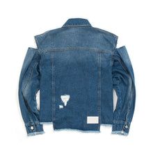 Afbeelding in Gallery-weergave laden, SJYP | Unbalanced Destroyed Denim Jacket Denim Blue - Concrete