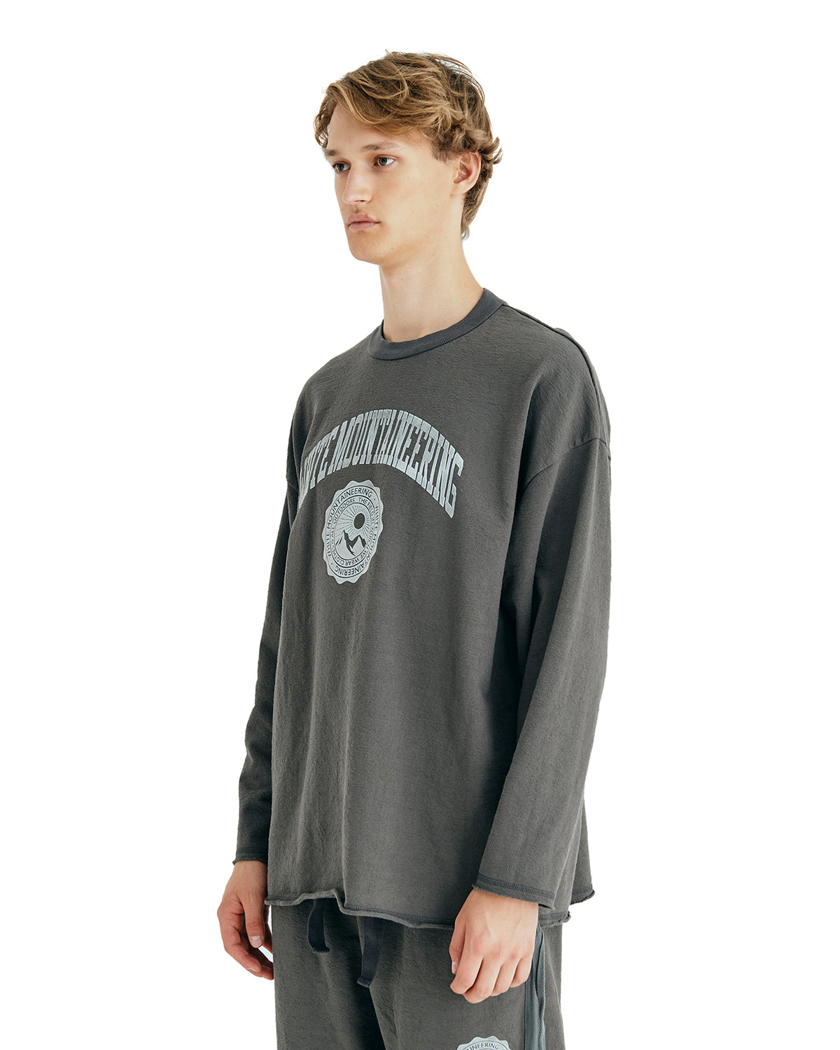 White Mountaineering | College Flocky Pullover Charcoal - Concrete