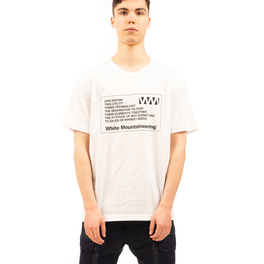 White Mountaineering | WM Label Printed T-Shirt White - Concrete