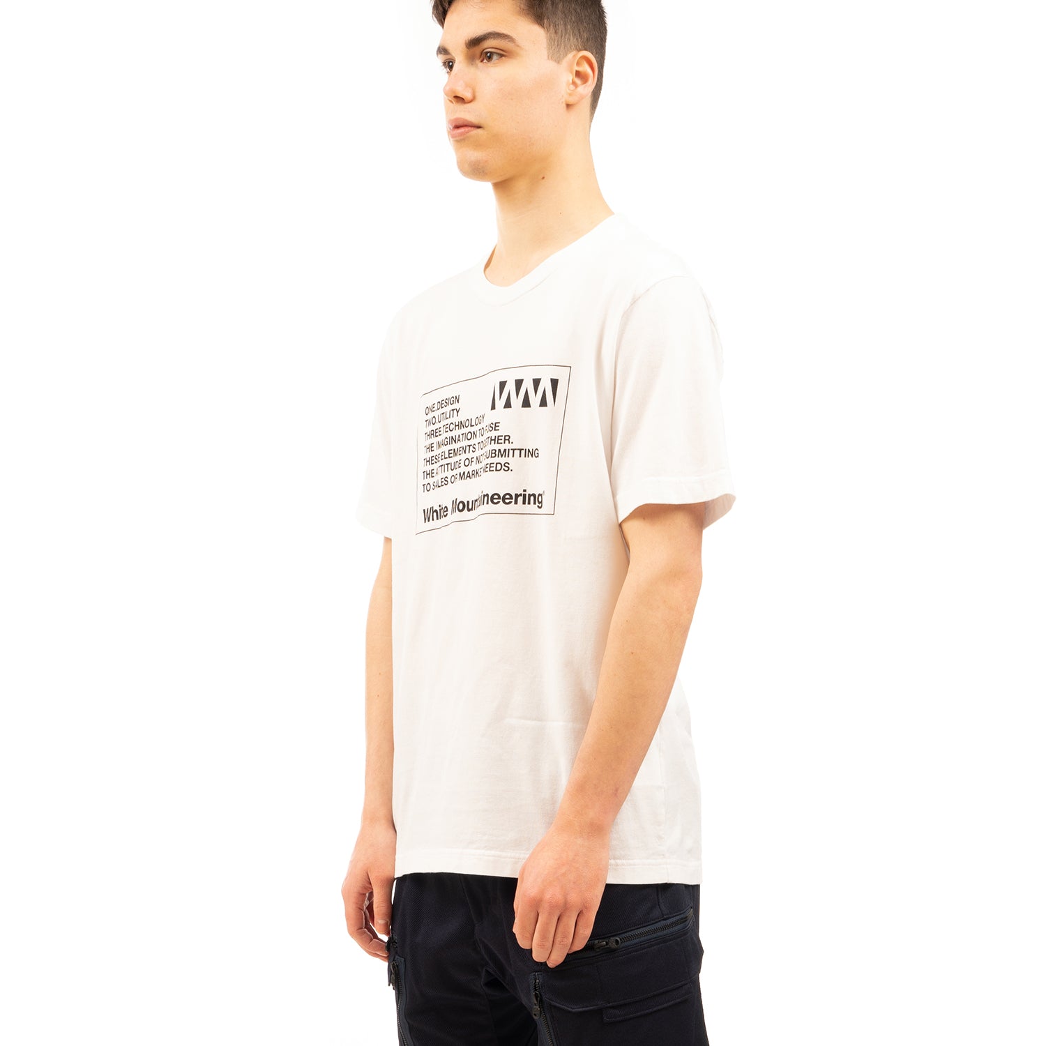 White Mountaineering | WM Label Printed T-Shirt White | Concrete