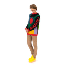 Load image into Gallery viewer, Walter Van Beirendonck | Demand Freedom Collared Knitted Crew Black - Concrete