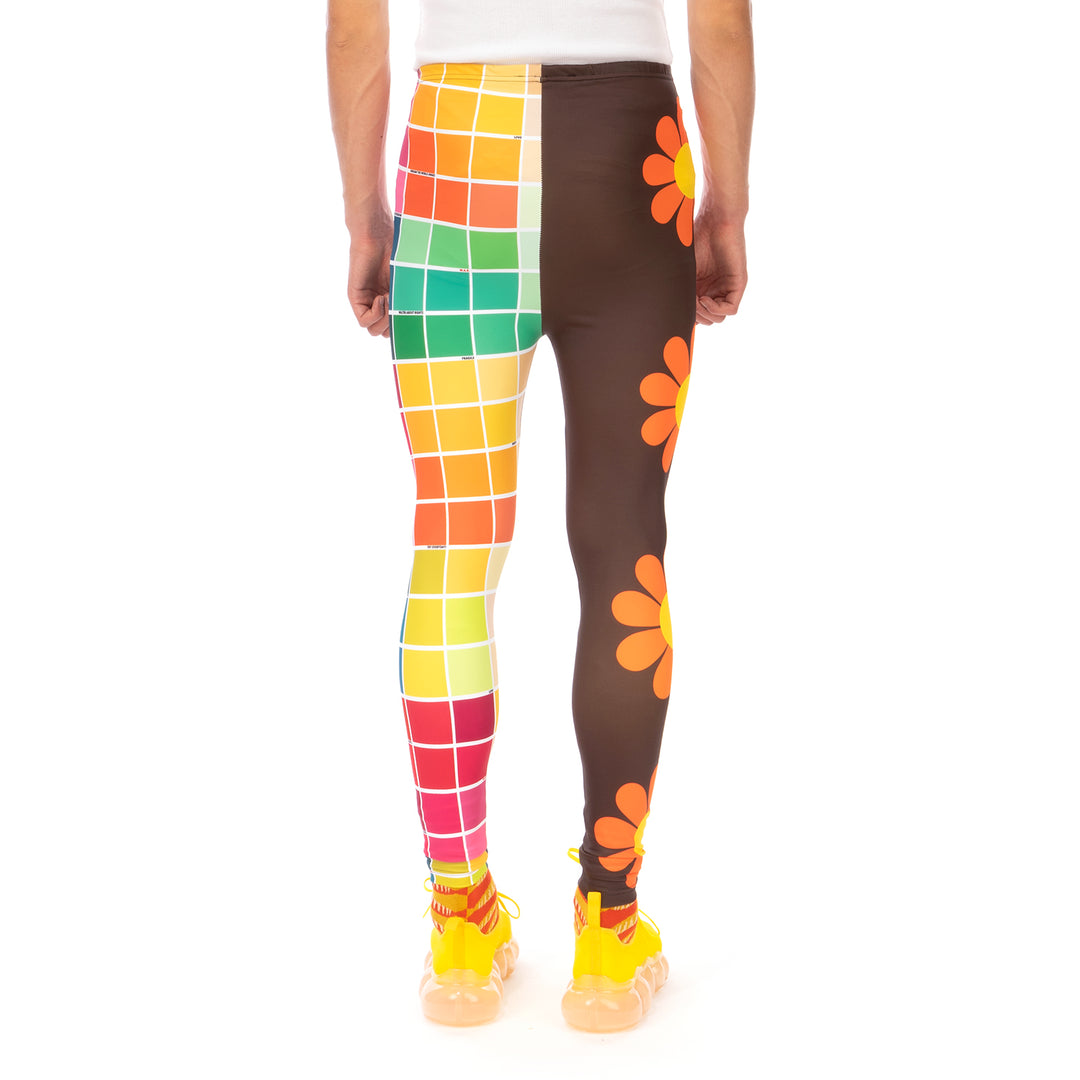Walter Van Beirendonck | Save Planet Earth Bike Leggings Brown Orange Daisy - Concrete
