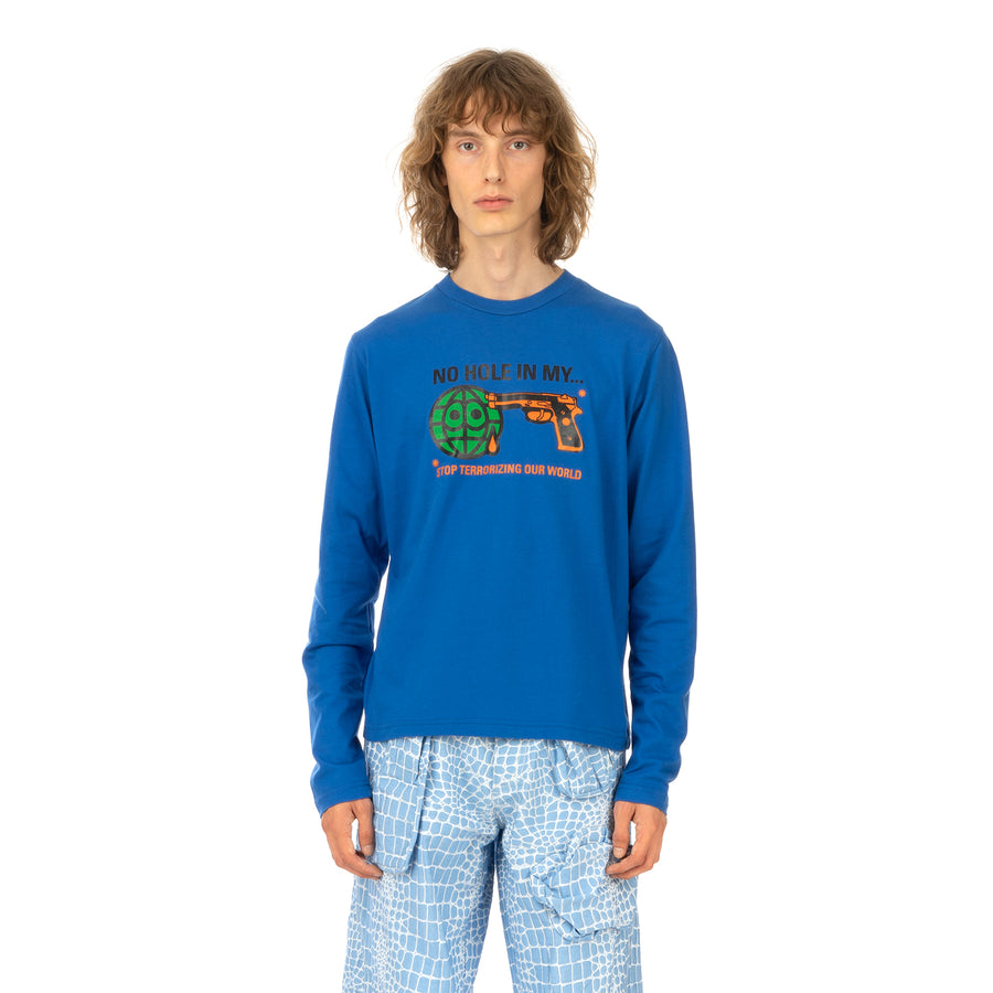 Walter Van Beirendonck | Gun T-Shirt Long Sleeve Blue - Concrete
