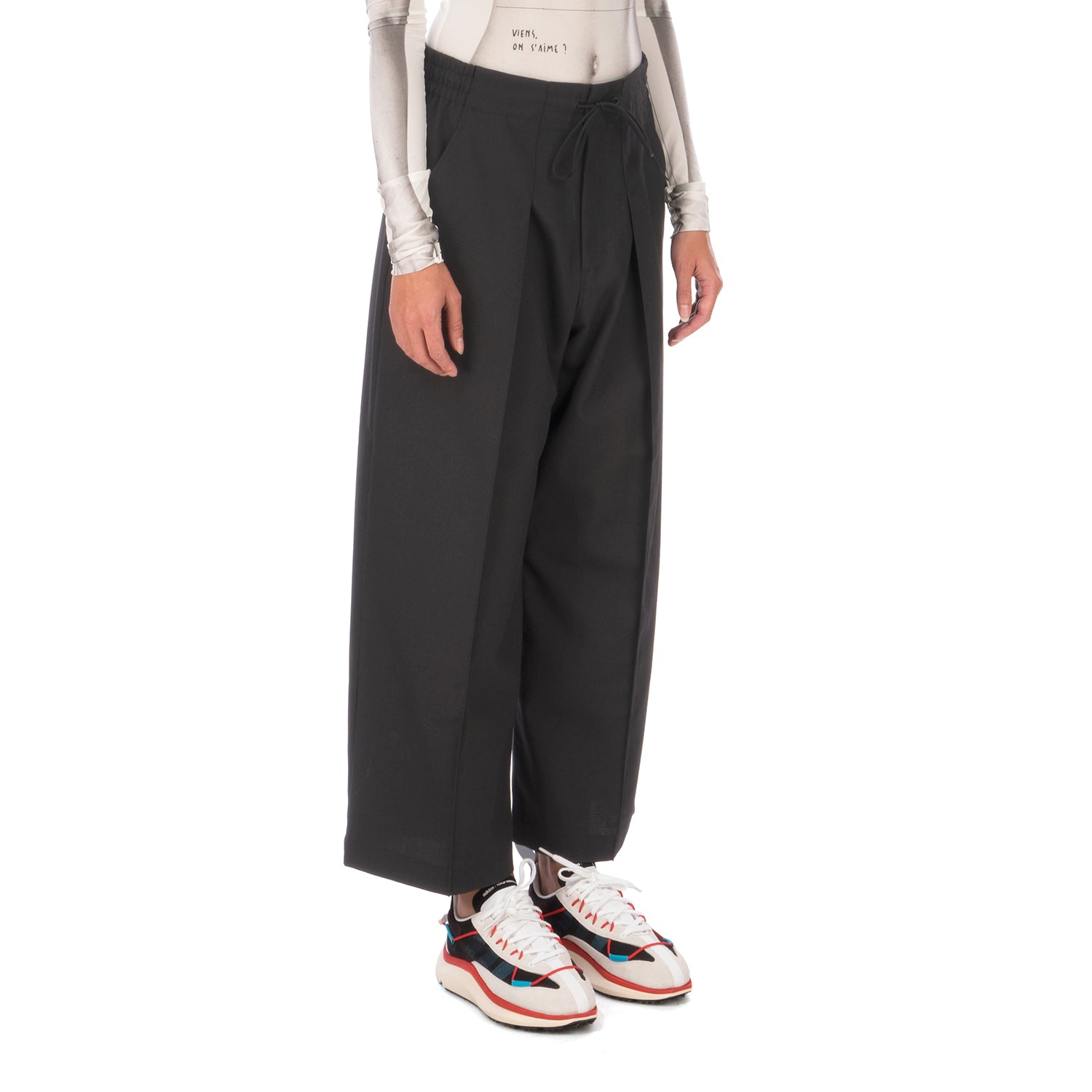 adidas Y-3 | W Wool Cropped Wide Leg Pants Black GK4462 | Concrete