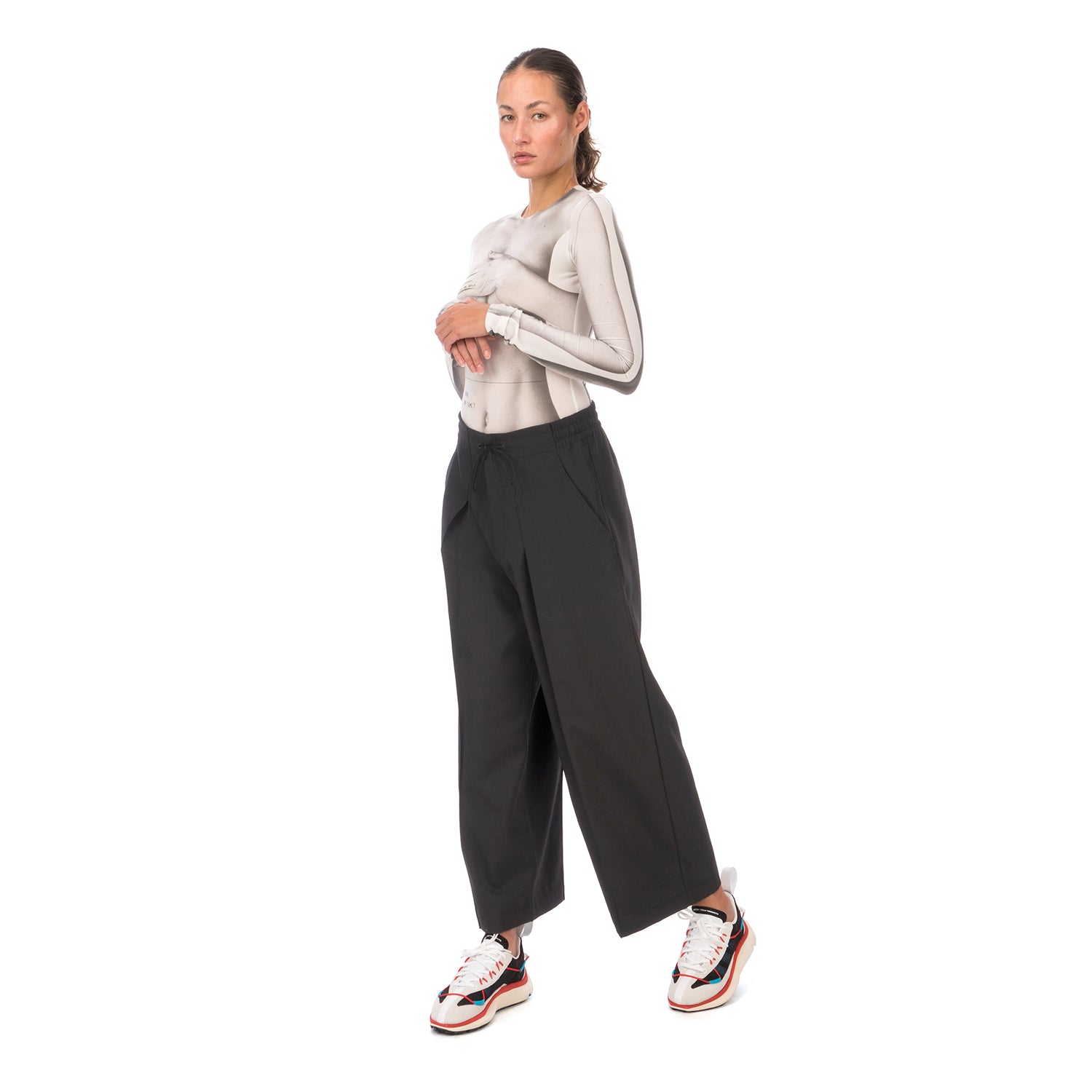 adidas Y-3 | W Wool Cropped Wide Leg Pants Black GK4462 | Concrete