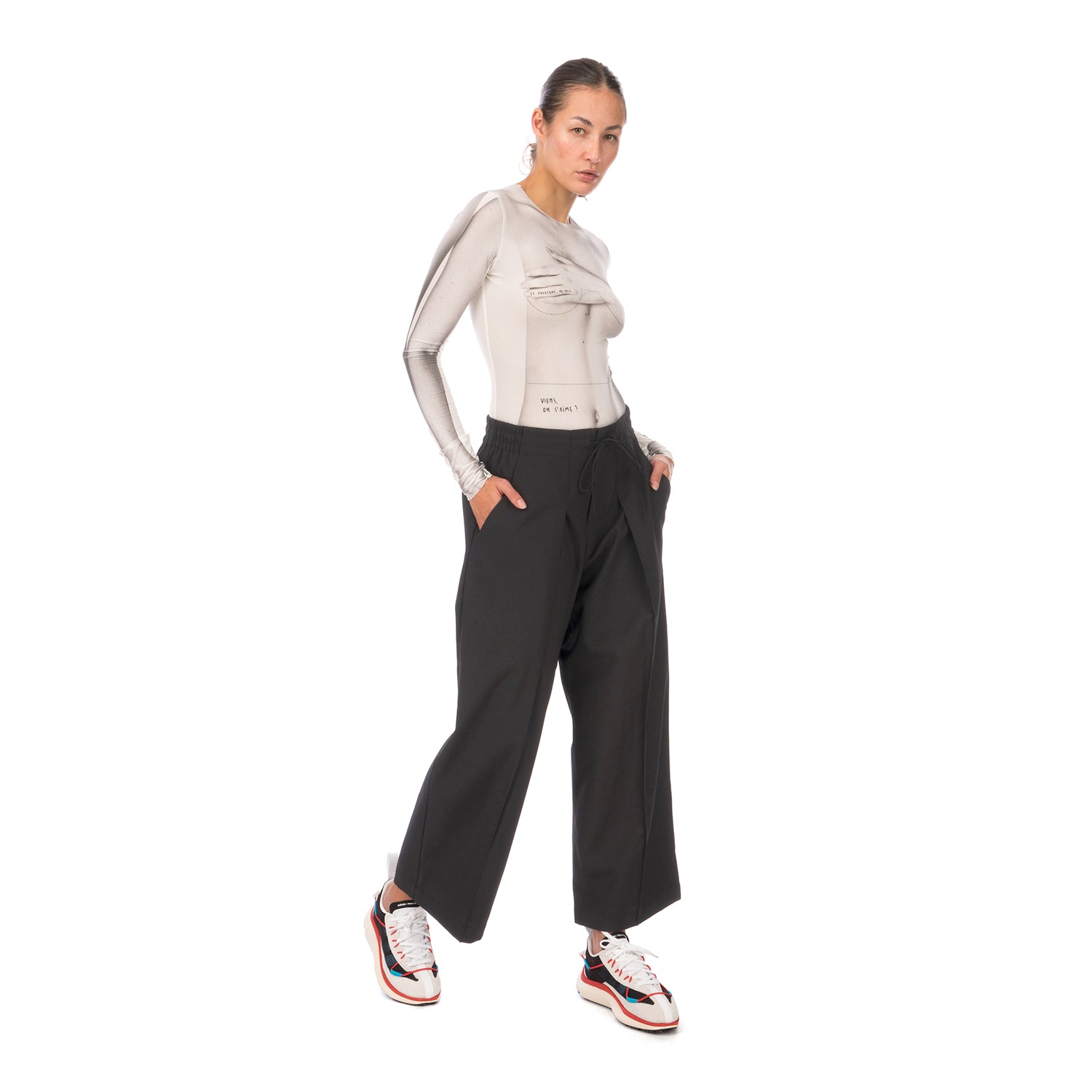 adidas Y-3 | W Wool Cropped Wide Leg Pants Black GK4462 | Concrete
