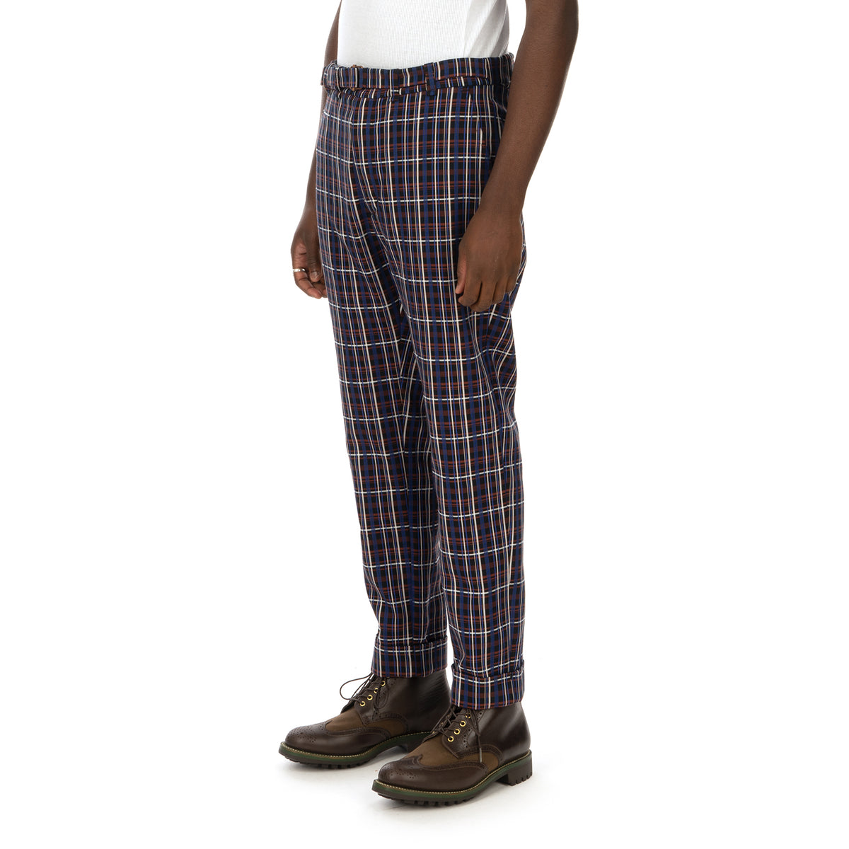 YOOST | Mr. Bootcamp Trousers Blue Check - Concrete