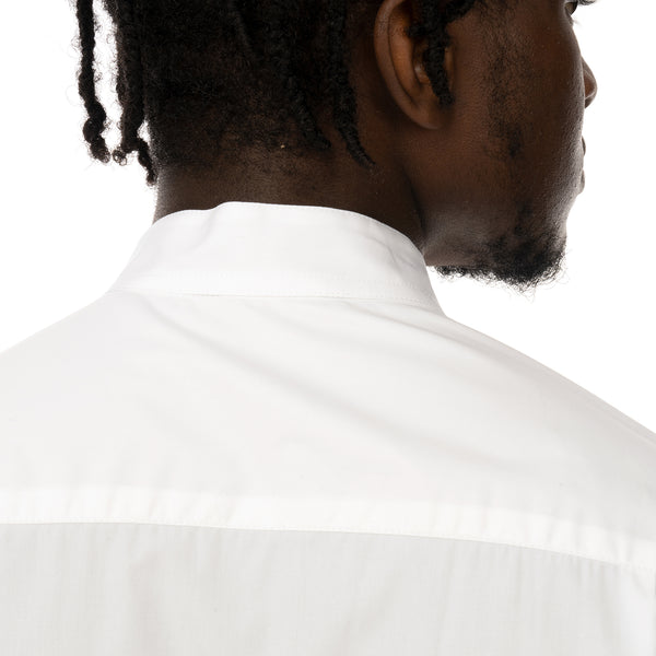YOOST | Mandarin Collar Shirt White Poplin - Concrete