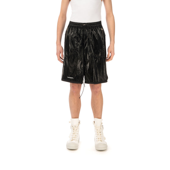 asparagus_ | Inside Out Foil Shorts Black - Concrete