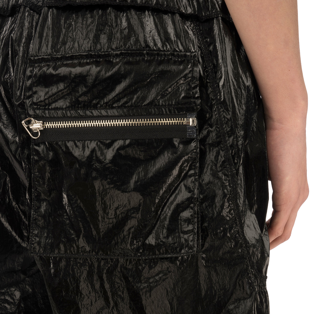 asparagus_ | Inside Out Foil Shorts Black - Concrete