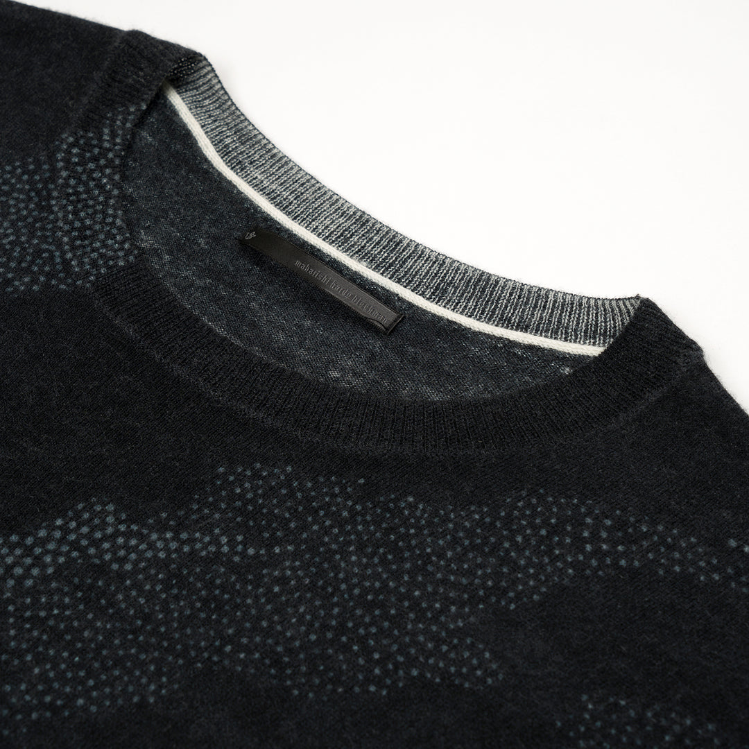 maharishi | Pointillist Bonsai Knit Crew Black - Concrete
