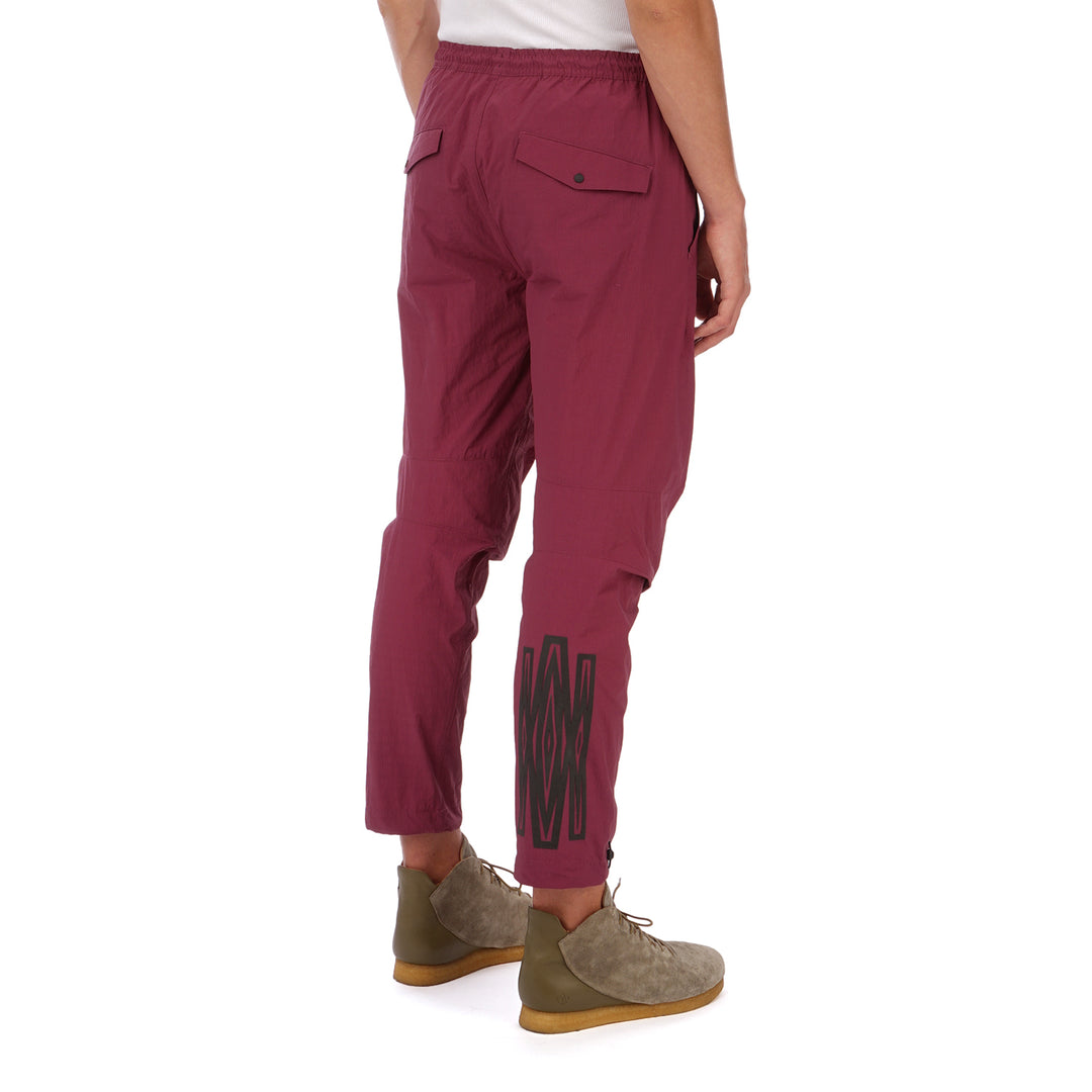 maharishi | Vegetable Dyed Asymmetric Trackpants Wine Red - Concrete