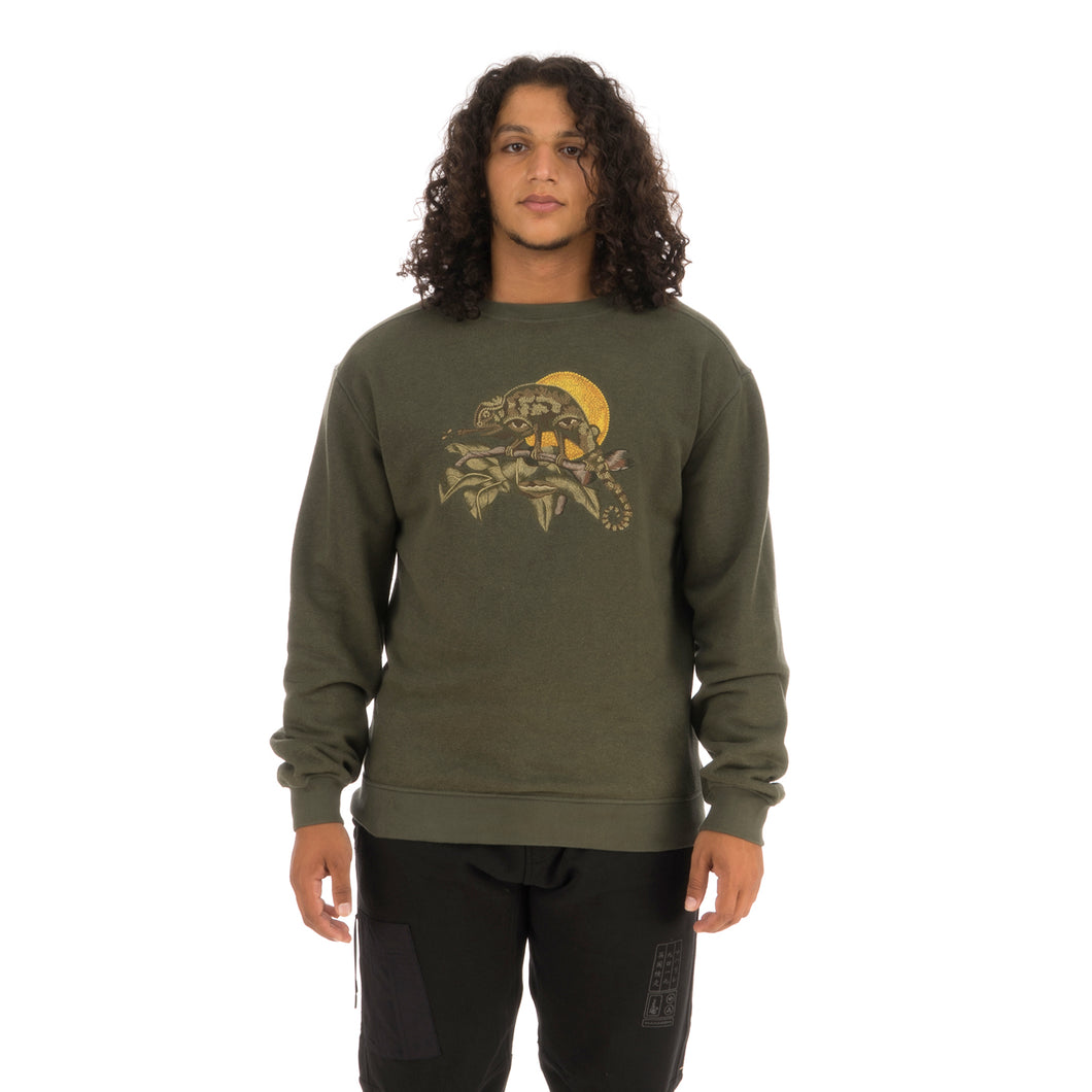 maharishi | Apollean Crew Sweat Mil Olive - Concrete