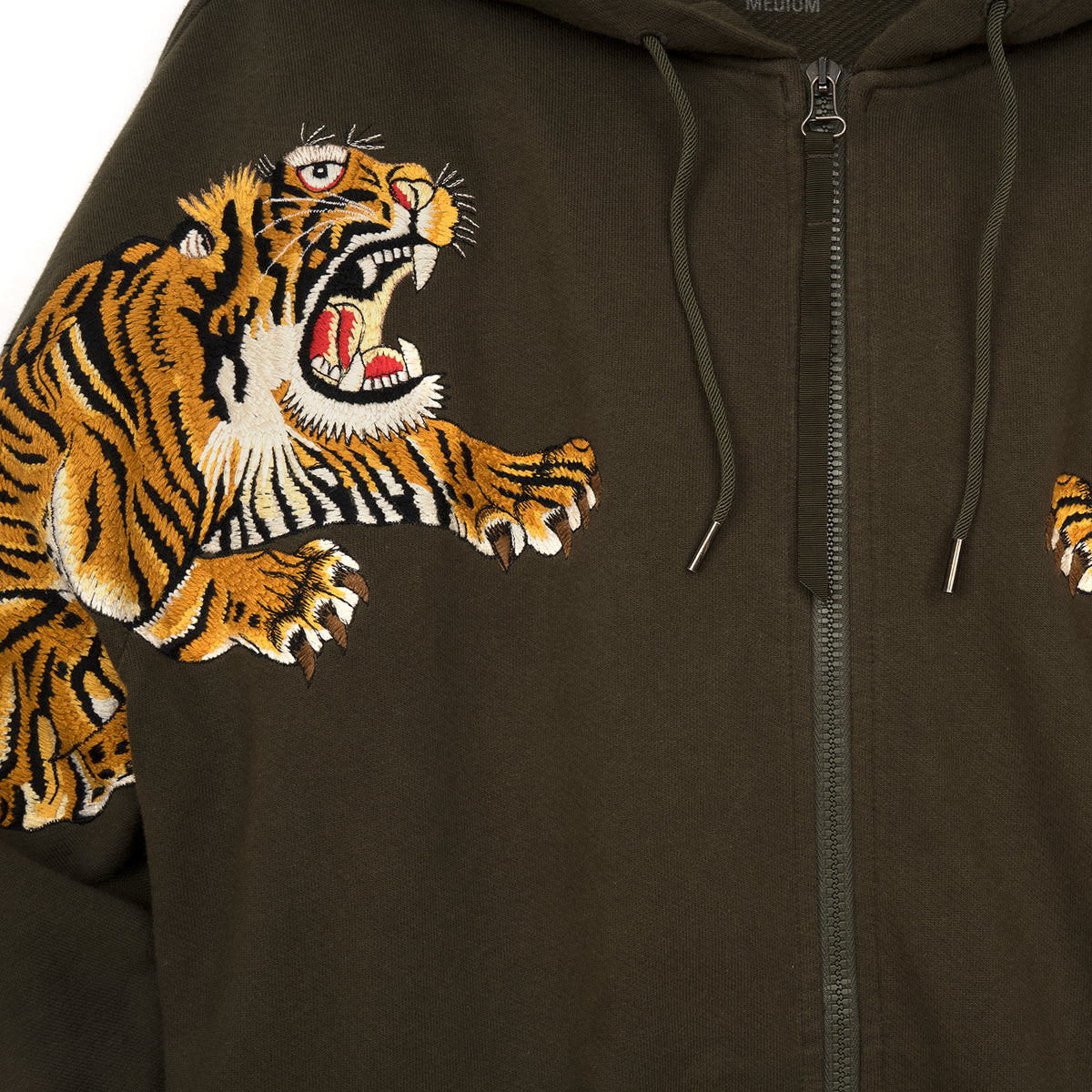 maharishi | Tiger Style Zipped Hooded Sweat Mil Olive - Concrete