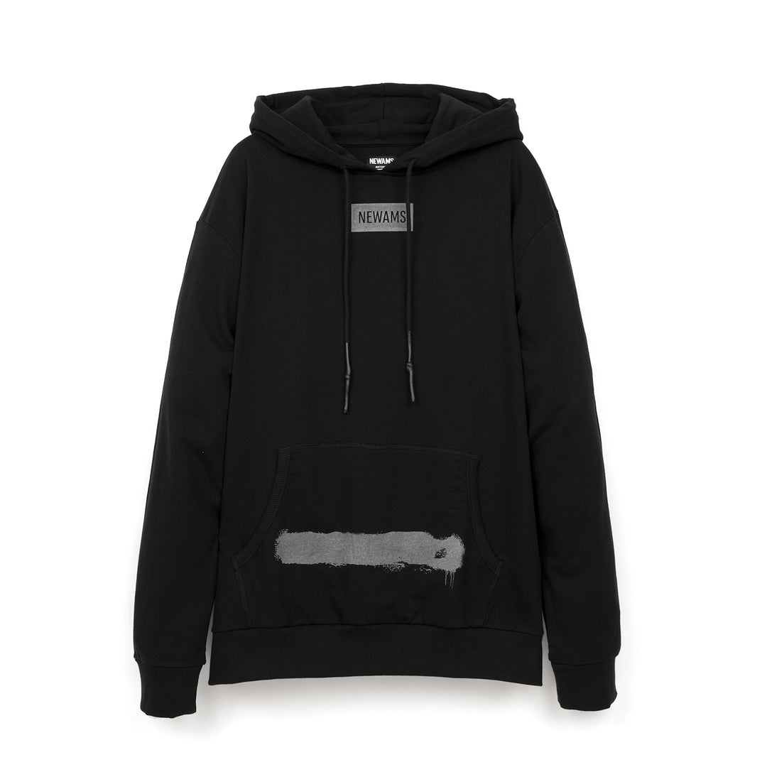 NEWAMS | Painted Mill Oversized Hoody Black - Concrete