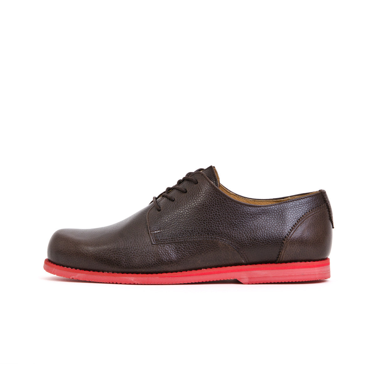 Soulland | Thomas Grain Leather Derby Shoe Brown - Concrete